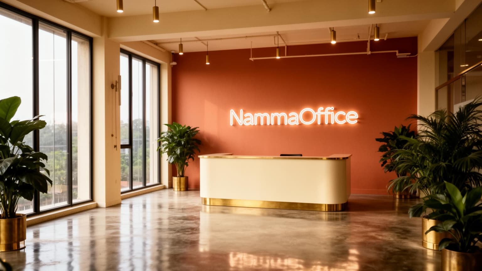 Premium coworking lobby